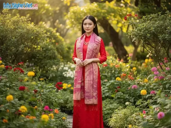 Khăn loang lụa tơ tằm