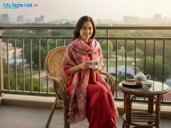 Khăn loang lụa tơ tằm