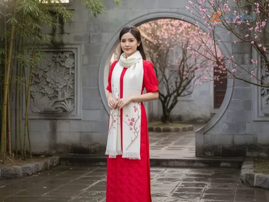 Khăn lụa dệt hoa vẽ tay 100% silk cao cấp