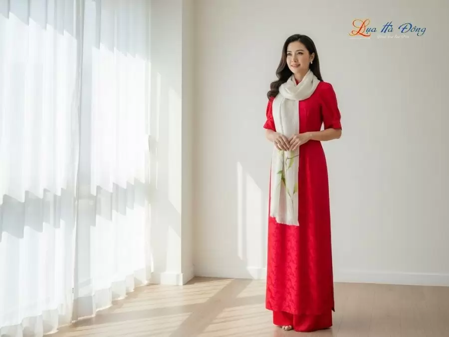 Khăn lụa dệt hoa vẽ tay 100% silk cao cấp