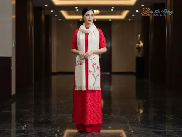 Khăn lụa dệt hoa vẽ tay 100% silk cao cấp