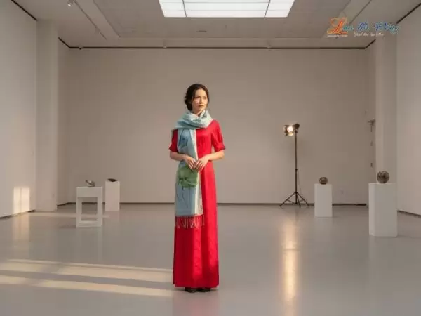 Khăn lụa tơ tằm 100% silk họa tiết hoa sen vẽ tay