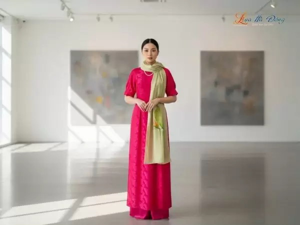 Khăn lụa tơ tằm 100% silk họa tiết hoa thiên điểu vẽ tay