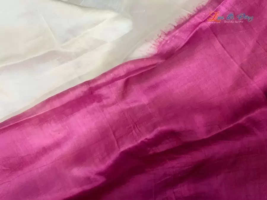 Khăn lụa tơ tằm loang màu hồng 100% silk
