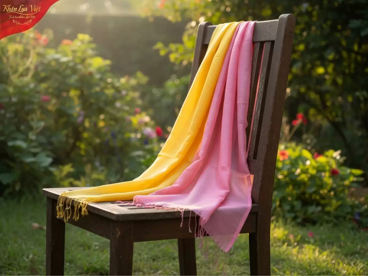 Khăn lụa tơ tằm loang