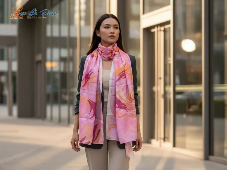 Khăn Lụa Tơ Tằm Thủy Ấn
