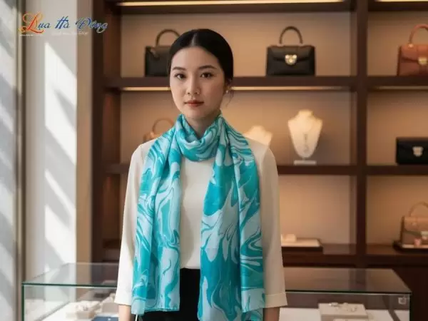 Khăn Lụa Tơ Tằm Thủy Ấn