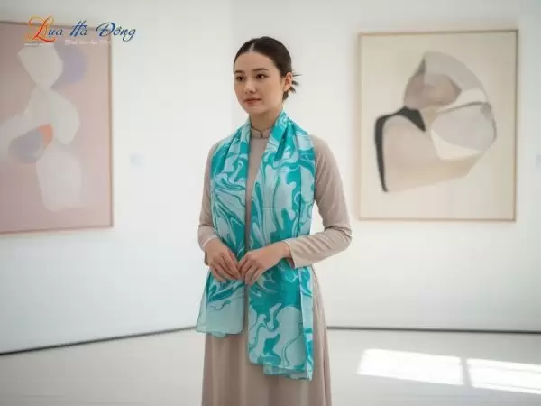 Khăn Lụa Tơ Tằm Thủy Ấn