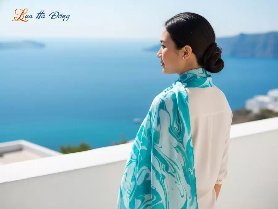 Khăn Lụa Tơ Tằm Thủy Ấn