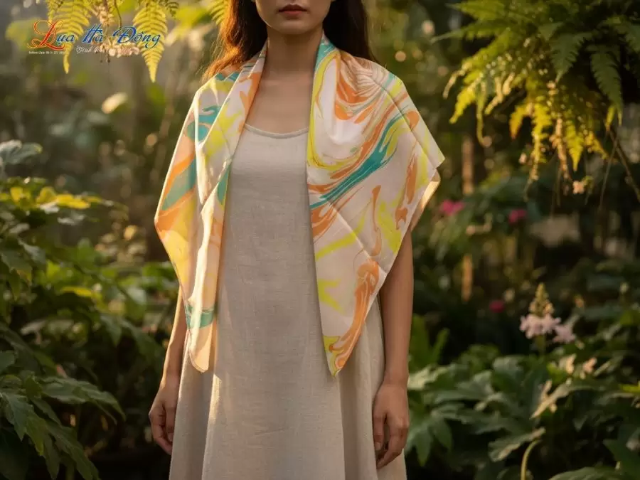 Khăn Lụa Tơ Tằm Thủy Ấn