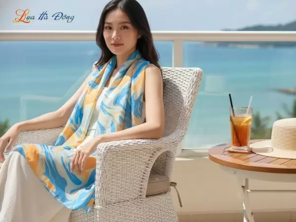 Khăn Lụa Tơ Tằm Thủy Ấn