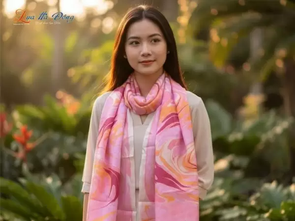 Khăn Lụa Tơ Tằm Thủy Ấn
