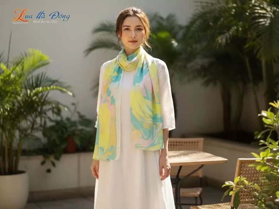 Khăn Lụa Tơ Tằm Thủy Ấn