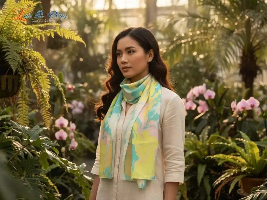 Khăn Lụa Tơ Tằm Thủy Ấn