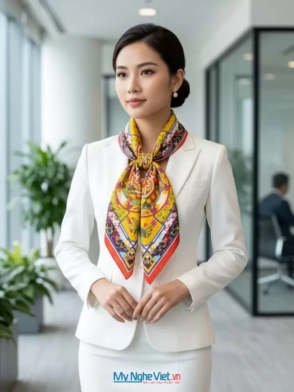 Khăn lụa tơ tằm in họa tiết
