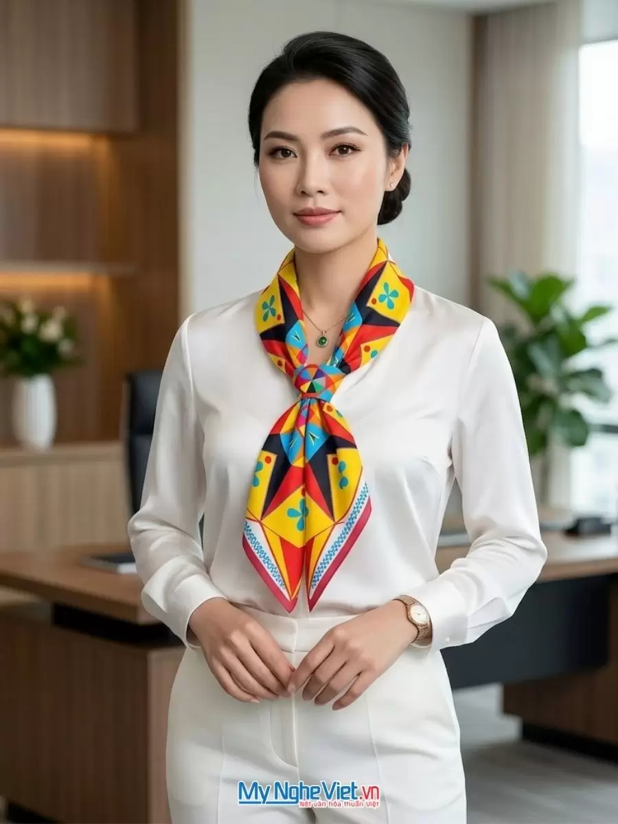 Khăn lụa tơ tằm in họa tiết