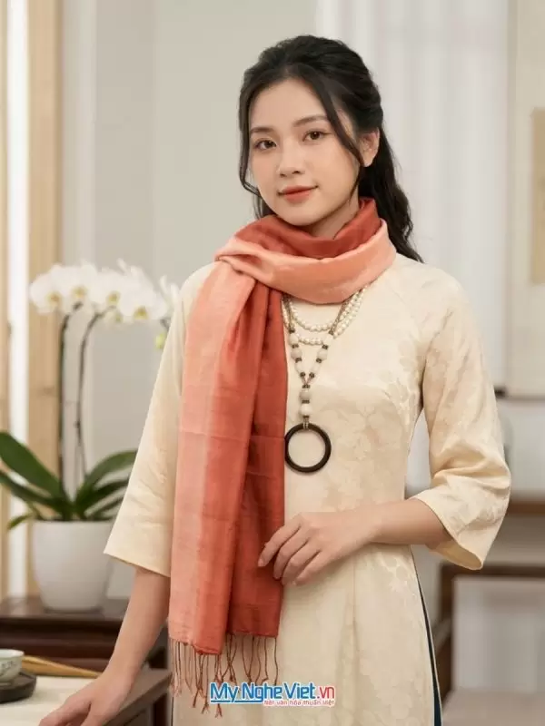 Khăn Lụa Tơ Tằm Loang 100% silk 75x210cm MNV-KLNC75210/3