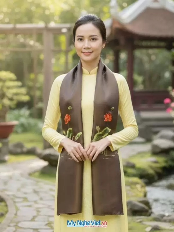 Set quà tặng khăn lụa và hộp sơn mài. Quà tặng đối tác, khách du lịch