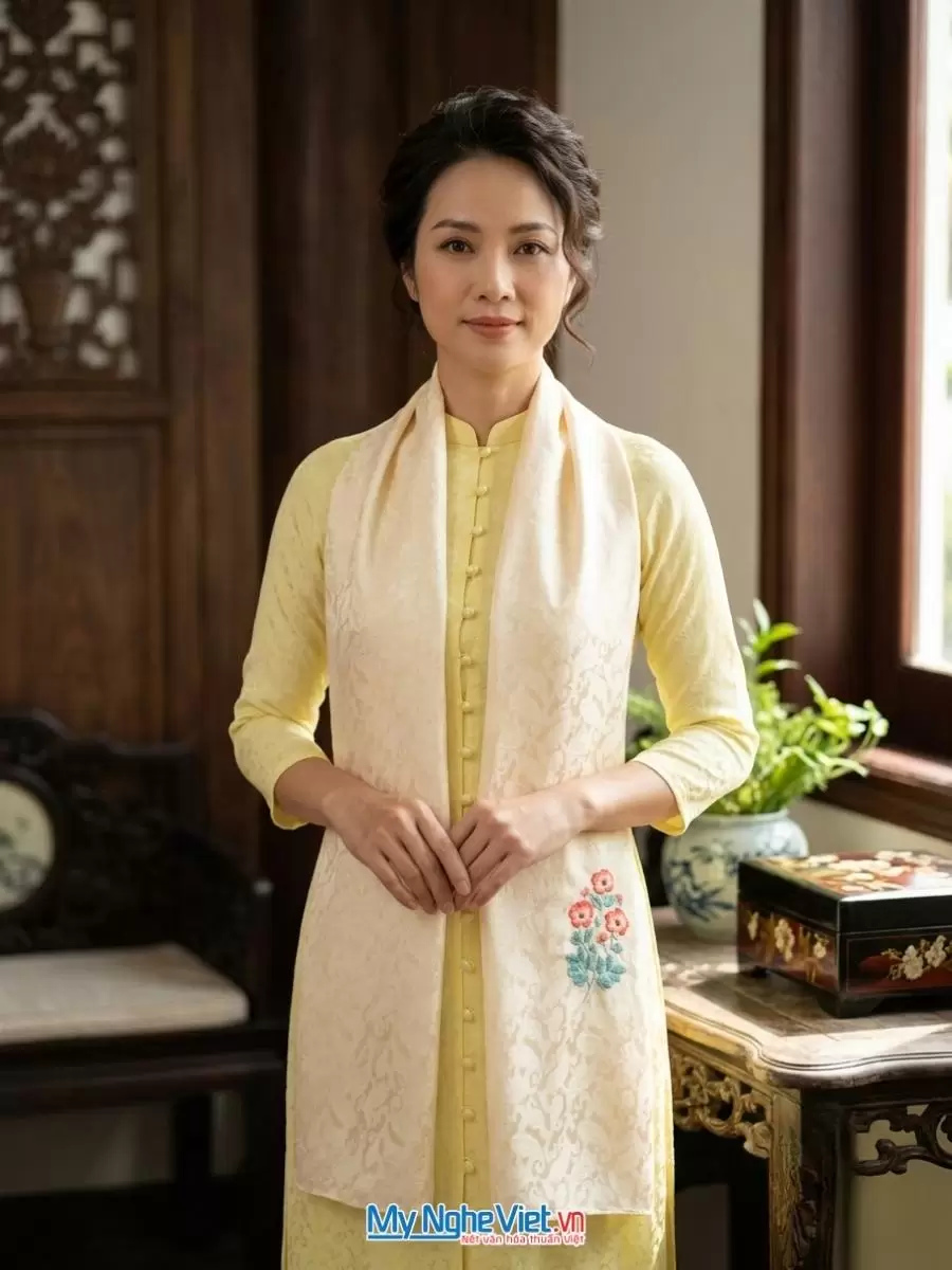 set-qua-tang-khan-lua-theu-hop-son-mai (9) Set quà tặng khăn lụa và hộp sơn mài. Quà tặng đối tác, khách du lịch